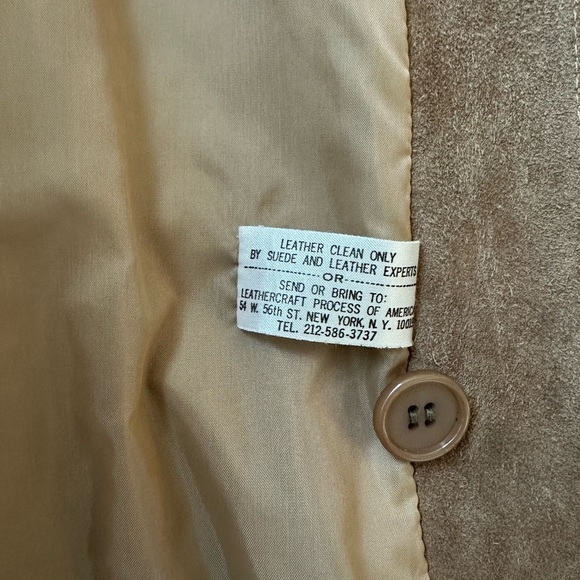 •SOLD• Vintage Penny Lane Coat Belted Suede Faux Fur Tan - Picture 10 of 10